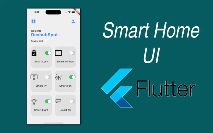 Flutter: Create Smart Home Page UI with material