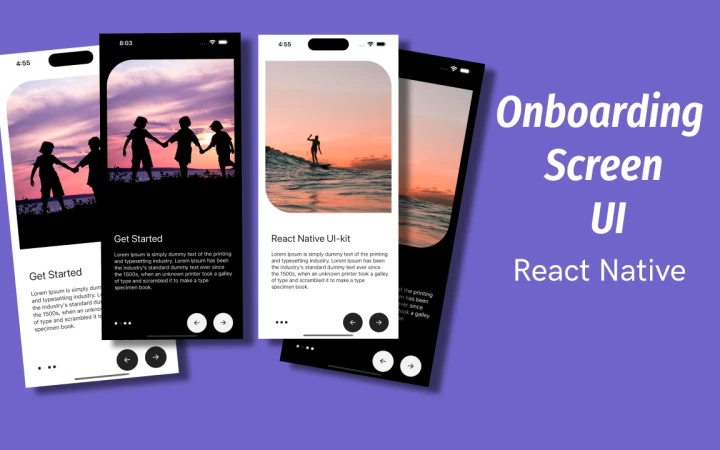 React Native create onboarding Screen UI with light to dark theme in 10 minutes