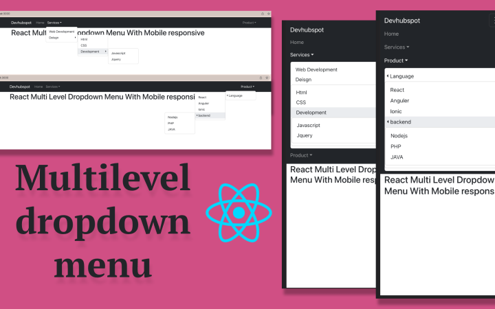 Multilevel dropdown menu with responsive design creating in ReactJS